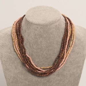 Multi-Strand Seed Bead Necklace in Neutral Tones
